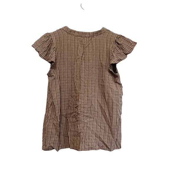 Loft short sleeve blouse top size xsmall plaid print - Picture 5 of 5